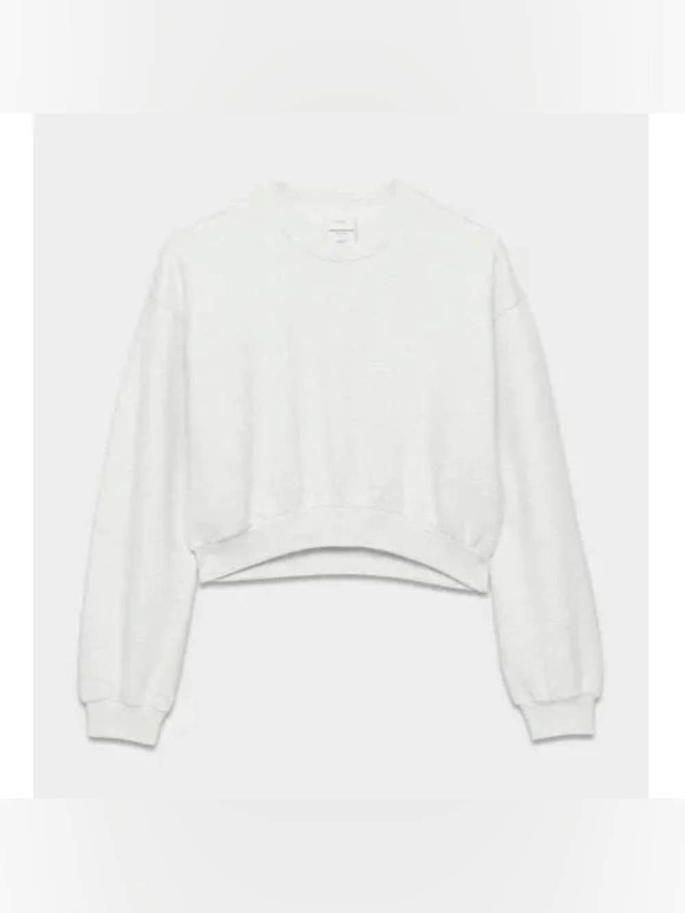 NWT Aritzia Cozy Fleece Mega Cropped Crewneck Sweatshirt White Size 1 XS-S